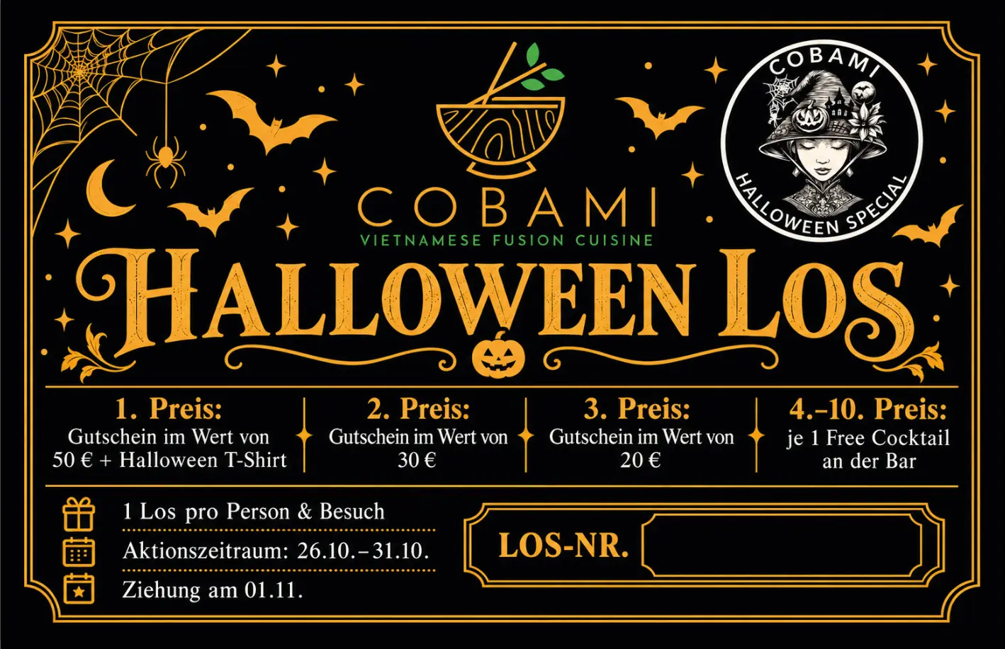 COBAMI Halloween-Los mit Losnummernfeld