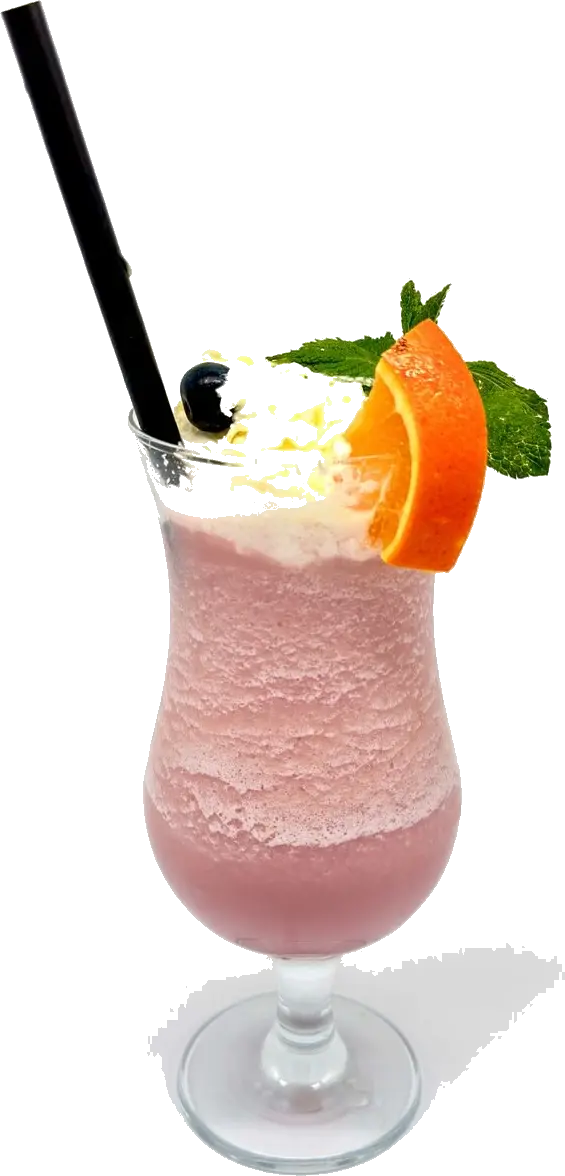 Frozen Kiba with cream, orange and mint