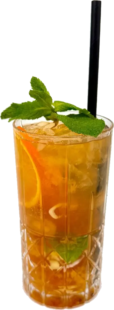 Saigon Iced Tea with orange and mint